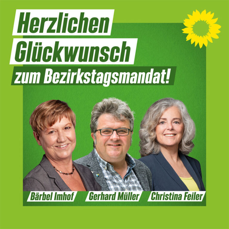 Grüne Unterfranken: Drei Mandate im Bezirkstag