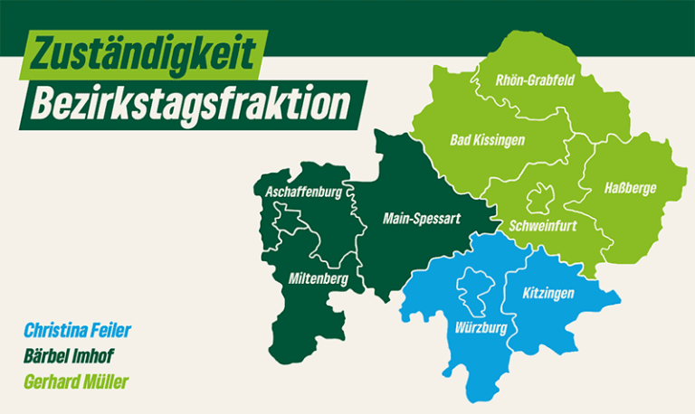Regionale Aufteilung Bezirkstagsfraktion in Unterfranken